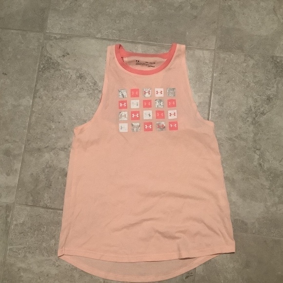 🎉Youth Extra Large Girl's Under Armour Workout Tank Top Nwot Pink - Picture 1 of 3